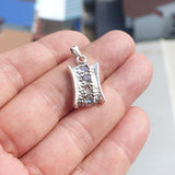 Natural Moonstone Pendant, Sterling Silver Pendant, Rectangle shaped pendant, 4 Moonstone Pendant, round Moonstones, moonstone Charm