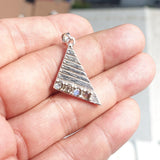 Natural Moonstone Pendant, Sterling Silver Pendant, Triangle shaped pendant, 4 Moonstone Pendant, round Moonstones, moonstone Charm