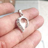 Natural Moonstone Pendant, Sterling Silver Pendant, Hook shaped pendant, 4 Moonstone Pendant, moonstone Silver Charm