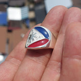 Philippines Flag Ring, Sterling Silver Ring, Pinky Ring, Flag of the Philippines, Sport Event Outfit, Fan Apparel, Men's Silver Ring
