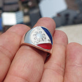 Philippines Flag Ring, Sterling Silver Ring, Pinky Ring, Flag of the Philippines, Sport Event Outfit, Fan Apparel, Men's Silver Ring