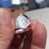 Philippines Flag Ring, Sterling Silver Ring, Pinky Ring, Flag of the Philippines, Sport Event Outfit, Fan Apparel, Men's Silver Ring