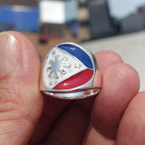 Philippines Flag Ring, Sterling Silver Ring, Pinky Ring, Flag of the Philippines, Sport Event Outfit, Fan Apparel, Men's Silver Ring