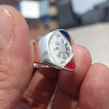 Philippines Flag Ring, Sterling Silver Ring, Pinky Ring, Flag of the Philippines, Sport Event Outfit, Fan Apparel, Men's Silver Ring