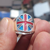 Union Jack Ring, Costume Ring, Pinky Ring, National Flag of UK, Union Jack, Great Britain Ring, Sterling Silver Ring, Gift, Free Custom Size
