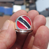 Trinidad and Tobago Flag Ring, Sterling Silver Ring, Pinky Ring, Flag of Trinidad and Tobago, Sport Event Outfit, Fan Apparel, Mens Silver Ring, Gift for Fans, Trinidad and Tobago Flag