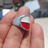 Polish Flag Ring, Sterling Silver Ring, Pinky Ring, Flag of Poland, Sport Event Outfit, Fan Apparel, Mens Silver Ring, Gift for Fans, Poland Flag