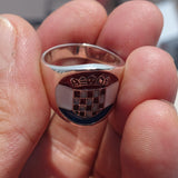Croatian Flag Ring, Sterling Silver Ring, Pinky Ring, Flag of Croatia, Sport Event Outfit, Fan Apparel, Mens Silver Ring, Gift for Fans, Croatia Flag
