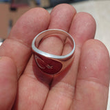 Turkish Flag Ring, Sterling Silver Ring, Pinky Ring, Flag of Turkey, Sport Event Outfit, Fan Apparel, Mens Silver Ring, Gift for Fans, Turkey Flag
