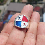 Excellent crafted Men's National Flag Ring Panama - Sterling Silver