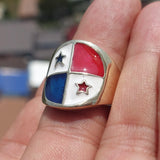 Panama Flag Ring, Men's Ring, Pinky Ring, Costume Flag Ring, Flag of Panama, Sport Event Outfit, Panama fan Apparel