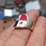 Panama Flag Ring, Men's Ring, Pinky Ring, Costume Flag Ring, Flag of Panama, Sport Event Outfit, Panama fan Apparel