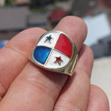 Panama Flag Ring, Men's Ring, Pinky Ring, Costume Flag Ring, Flag of Panama, Sport Event Outfit, Panama fan Apparel