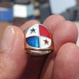 Panama Flag Ring, Men's Ring, Pinky Ring, Costume Flag Ring, Flag of Panama, Sport Event Outfit, Panama fan Apparel