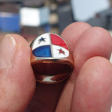 Panama Flag Ring, Men's Ring, Pinky Ring, Costume Flag Ring, Flag of Panama, Sport Event Outfit, Panama fan Apparel
