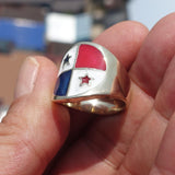 Panama Flag Ring, Men's Ring, Pinky Ring, Costume Flag Ring, Flag of Panama, Sport Event Outfit, Panama fan Apparel