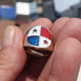 Panama Flag Ring, Men's Ring, Pinky Ring, Costume Flag Ring, Flag of Panama, Sport Event Outfit, Panama fan Apparel