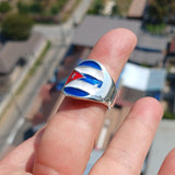 Cuban Flag Ring, Sterling Silver Ring, Pinky Ring, Flag of Cuba, Sport Event Outfit, Fan Apparel, Mens Silver Ring, Gift for Fans, Cuba Flag