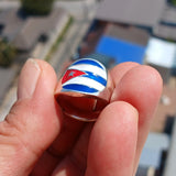 Cuban Flag Ring, Sterling Silver Ring, Pinky Ring, Flag of Cuba, Sport Event Outfit, Fan Apparel, Mens Silver Ring, Gift for Fans, Cuba Flag