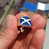 Scottish Flag Ring, Men's Ring, Pinky Ring, Costume Flag Ring, Flag of Scotland, Sport Event Outfit, Scotland fan Apparel