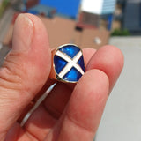 Scottish Flag Ring, Men's Ring, Pinky Ring, Costume Flag Ring, Flag of Scotland, Sport Event Outfit, Scotland fan Apparel