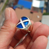 Scottish Flag Ring, Men's Ring, Pinky Ring, Costume Flag Ring, Flag of Scotland, Sport Event Outfit, Scotland fan Apparel
