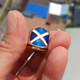 Scottish Flag Ring, Men's Ring, Pinky Ring, Costume Flag Ring, Flag of Scotland, Sport Event Outfit, Scotland fan Apparel