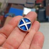 Scottish Flag Ring, Sterling Silver Ring, Pinky Ring, Flag of Scotland, Sport Event Outfit, Fan Apparel, Mens Silver Ring, Gift for Fans, Scotland Flag