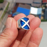 Scottish Flag Ring, Sterling Silver Ring, Pinky Ring, Flag of Scotland, Sport Event Outfit, Fan Apparel, Mens Silver Ring, Gift for Fans, Scotland Flag