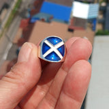 Scottish Flag Ring, Sterling Silver Ring, Pinky Ring, Flag of Scotland, Sport Event Outfit, Fan Apparel, Mens Silver Ring, Gift for Fans, Scotland Flag