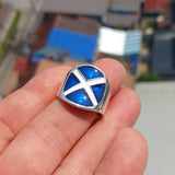 Scottish Flag Ring, Sterling Silver Ring, Pinky Ring, Flag of Scotland, Sport Event Outfit, Fan Apparel, Mens Silver Ring, Gift for Fans, Scotland Flag