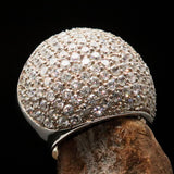 Sphere Ring, Sterling Silver CZ ring, 254 Stones, View Catching Ring, Sterling Silver Ring, Gift for Her, Cubic Zirconia Ring - Size 7