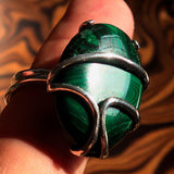 Malachite Ring, handmade silver ring, unique silver ring, Sterling Silver Ring with Green Malachite, gift for her, one of a kind - Size 9