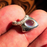 Moonstone Silver Pendant, Sterling Silver Pendant, Gemstone Amulet, Arrow Head Pendant with oval shaped Ceylon Moonstone and 5 CZ, Gift