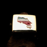 Costa Rica Flag ring, Square shaped Mirror polished Brass ring, Costume Pinky Ring, Flag of Costa Rica, handmade costume ring, brass ring