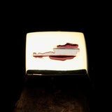 Austrian Flag Ring, Square shaped Ring, Mirror polished Brass ring, Costume Ring, Flag of Austria, Sport Event Outfit, Pinky Ring, Fan Ring