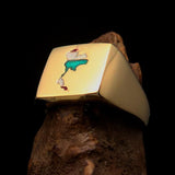 Thai Flag Ring, Thailand Flag Ring, Square shaped Ring, Brass Costume Ring, Pinky Ring, Flag of Thailand Ring, sport event outfit, gift