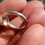 Moonstone Ring, Moonstone Silver Ring, Round shaped Ring, Sterling Silver Ring, oval Ceylon Moonstone, gift for her, handmade ring Size 7.5