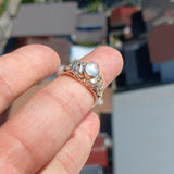 Moonstone Ring, Moonstone Silver Heart Ring, Heart shaped Ring, Sterling Silver Ring, oval shaped Ceylon Moonstone, handmade ring - Size 7