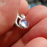 Moonstone Pendant, women's Pendant, Sterling Silver Pendant, Moonstone Necklace, Ceylon Moonstone and 1 CZ, gift for her, Moonstone Charm