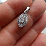 Lovely Moonstone Pendant, Charm Pendant, Sterling Silver Pendant, Moonstone Necklace, Ceylon Moonstone and 16 CZ, gift for her, Moonstone Charm