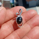 Black Diopside Pendant, Black Star Pendant, Art Pendant, Sterling Silver Pendant, Black Star Diopside Necklace, Black Star Diopside, 4 rays star
