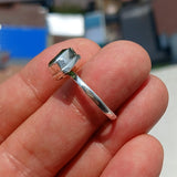 Peridot Ring, Sterling Silver Ring, Solitaire Ring, Trillion Cut, Green Peridot, Triangle shape, handmade silver ring, gift for her - size 9