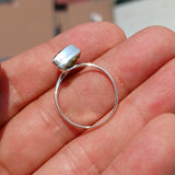 Peridot Ring, Sterling Silver Ring, Solitaire Ring, Trillion Cut, Green Peridot, Triangle shape, handmade silver ring, gift for her - size 9