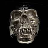 Excellent crafted Men's black 1% Zombie Skull Outlaw Ring - Sterling Silver - BikeRing4u