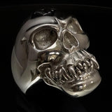 Excellent crafted Men's black 1% Zombie Skull Outlaw Ring - Sterling Silver - BikeRing4u