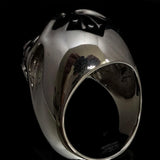 Excellent crafted Men's black 1% Zombie Skull Outlaw Ring - Sterling Silver - BikeRing4u