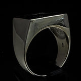 Perfectly crafted Men's Ring Crescent Moon and Star Black - Sterling Silver - BikeRing4u