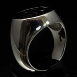 Excellent crafted Men's Muslim Ring Black Allah Symbol - Sterling Silver - BikeRing4u