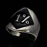 Excellent crafted Men's Outlaw Biker Ring 1% Black - Sterling Silver - BikeRing4u